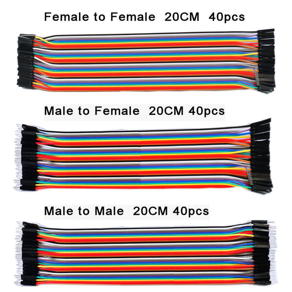 MakerSpot 40pin 8inch Breadboard Jumper Wires Male to Female Ribbon GPIO  Cable (1 Pack) - MakerSpot
